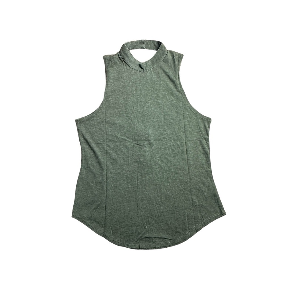 Chaser Vintage V-Back Mock Neck Tank Top Size Small NWT MNTN Color